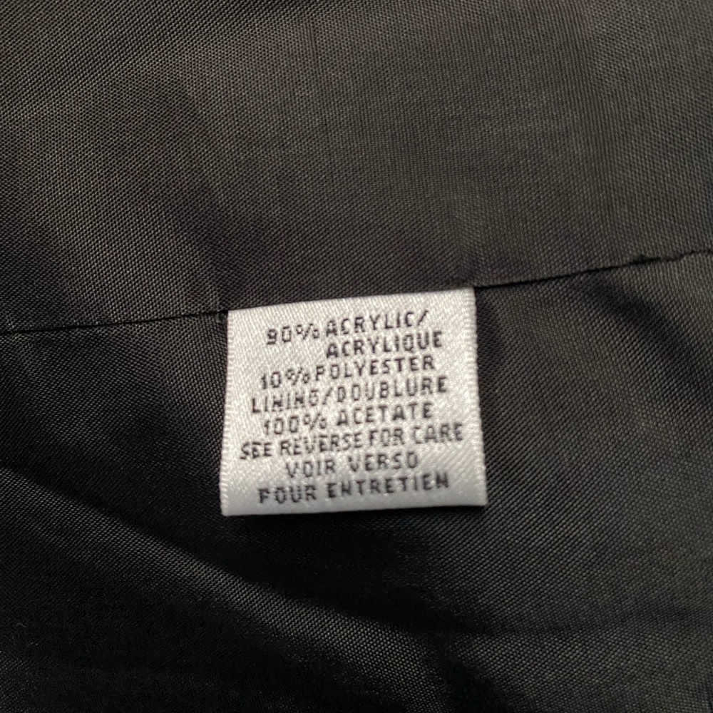 Talbots Women’s Vintage Gray Herringbone Tweed Preppy Longline Coat Size 12 - Picture 12 of 13